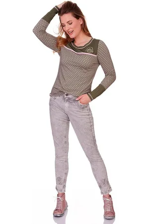 hangOwear Trachtenjeans Trachtenjeans Damen - HENDRINA LANG - hellgrau - Verkäufer: Alpenwahnsinn Tracht & Lifestyle