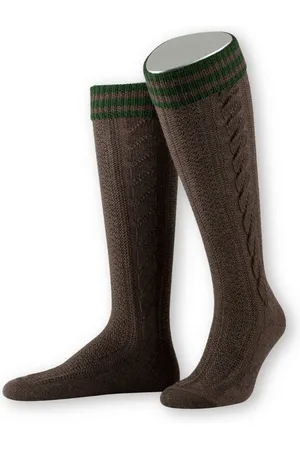 LUSANA Trachtensocken Kniestrümpfe Herren - L8995R - mittelbraun - Verkäufer: Alpenwahnsinn Tracht & Lifestyle