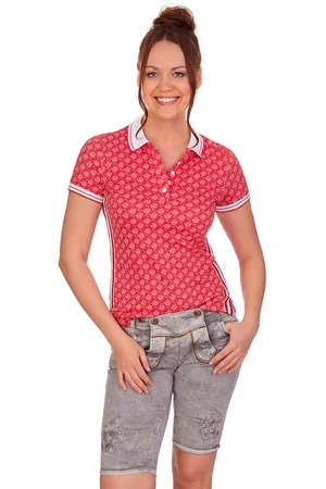 hangOwear Trachtenjeans Trachtenjeans Damen - OVIDA Bermuda - rot, hellgrau - Verkäufer: Alpenwahnsinn Tracht & Lifestyle