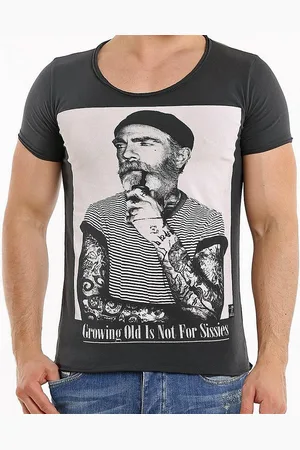 Redbridge T-Shirt Red Bridge Herren T-Shirt Growing old is not for Sissies Lustiges Motiv, fransige Abschlüsse - Verkäufer: ChillDeal