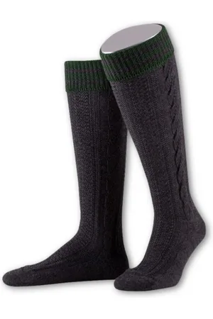 LUSANA Trachtensocken Trachten Kniestrümpfe - L8995R - anthrazit, oliv - Verkäufer: Alpenwahnsinn Tracht & Lifestyle