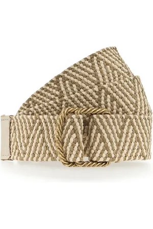 Vanzetti Stoffgürtel Metallringen in Altgold - camel-offwhite - Verkäufer: Melange-shop