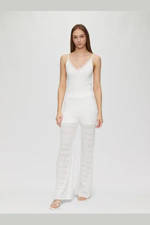 QS by s.Oliver Stoffhose Transparente Feinstrick-Hose mit Ajourmuster und Baumwollfutter Gummizug - Verkäufer: s.Oliver