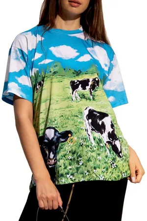 Moschino T-Shirt T-shirt Oversize Farm Countryside Cow Print Graphic Tee - Verkäufer: eldigo