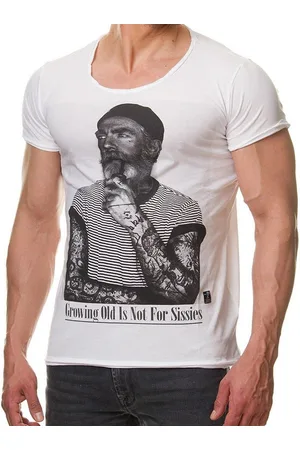 Redbridge T-Shirt Red Bridge Herren T-Shirt Growing old is not for Sissies Lustiges Motiv, fransige Abschlüsse - Verkäufer: ChillDeal
