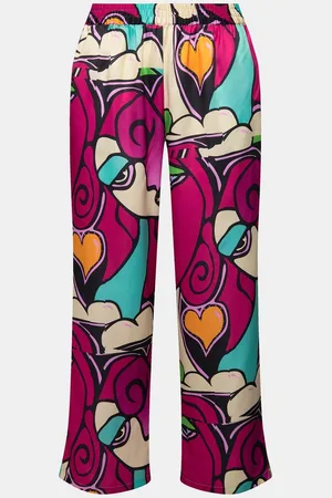 Angel of Style Schlupfhose Hose Satin mit Gesichts-Muster Elastikbund - Verkäufer: Popken Fashion Group
