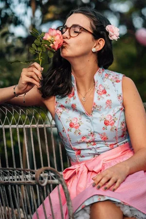 Alpenfee Dirndl Retro Dirndl 2tlg. - INA - hellblau - Verkäufer: Alpenwahnsinn Tracht & Lifestyle