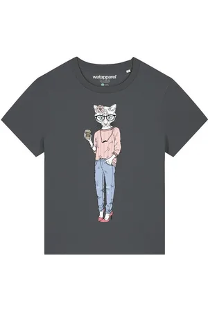wat? Apparel Print-Shirt Hipster Cat with Moustache (1-tlg) - Verkäufer: Wildner GmbH
