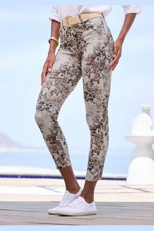 Lascana 7/8-Jeggings mit Blumendruck, sommerliche Skinny Jeans aus elastischem Baumwoll-Mix