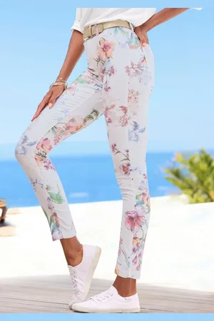 Lascana 7/8-Jeggings mit Blumenprint, Skinny Jeans aus elastischem Baumwoll-Mix