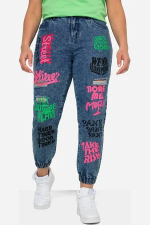Angel of Style Regular-fit-Jeans Jeans bunte Drucke 5-Pocket Elastiksaum - Verkäufer: Popken Fashion Group