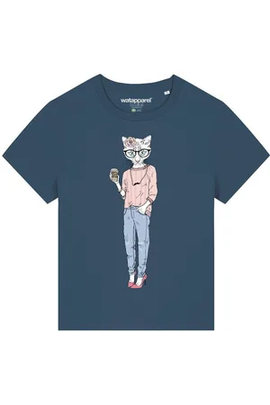 wat? Apparel Print-Shirt Hipster Cat with Moustache (1-tlg) - Verkäufer: Wildner GmbH