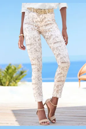 Lascana 7/8-Jeggings mit Alloverprint, elastische Skinny Jeans aus Baumwoll-Mix