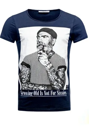 Redbridge T-Shirt Red Bridge Herren T-Shirt Growing old is not for Sissies Lustiges Motiv, fransige Abschlüsse - Verkäufer: ChillDeal