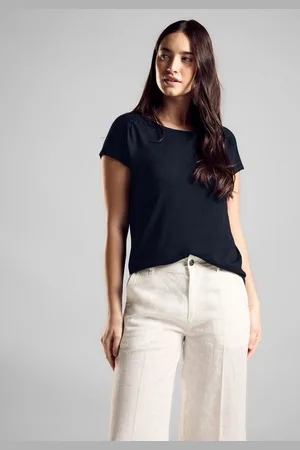 Street one Shirttop mit seitlichen Schlitzen im Saum