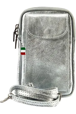 Florence Handtasche Damen Mini-Handtasche echtes (Umhängetasche), Damen Umhängetasche, Handtasche Leder, silber ca. 12cm x ca. 20cm - Verkäufer: Fit4Style Silberschmuck - IMPPAC
