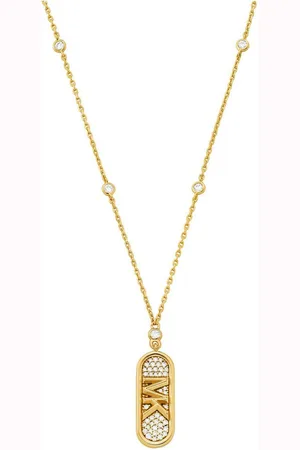 Michael Kors Kette mit Anhänger Schmuck Geschenk Silber 925 Halsschmuck PAVÉ EMPIRE LINK, MKC1729CZ, mit Zirkonia (synth)