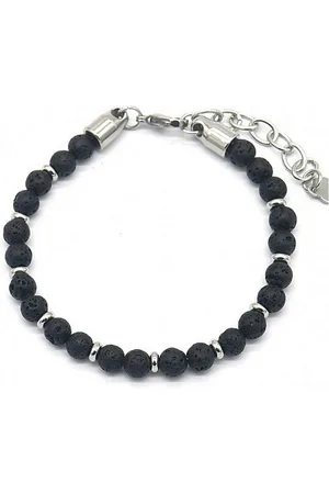 Karma Perlenarmband Armband Lavasteine Vulkanstein Armschmuck Perlenarmband (Herrenarmband Damenarmband), Perlenschmuck unisex Mann Frau - Verkäufer: Sanixa