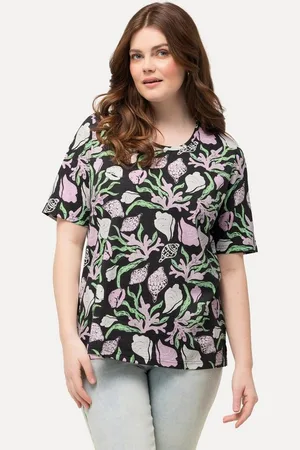 Ulla Popken T-Shirt T-Shirt Meeresmotive Classic Rundhals Halbarm - Verkäufer: Popken Fashion Group