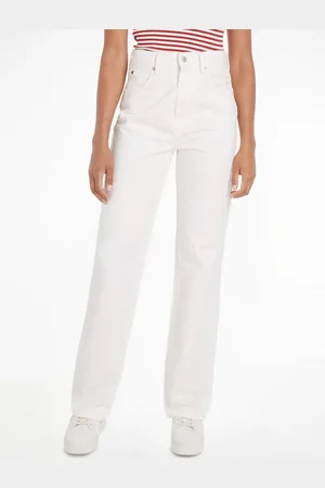 Tommy Hilfiger Bootcut-Jeans RELAXED BOOTCUT HW ECRU mit Logo-Badge