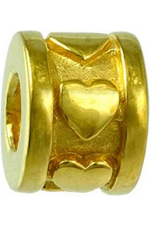 Carlo Biagi Bead Herzband Bead Silber European Beads, Bead 925er Sterling Silber, 750/- Vergoldung, gold, Herzband - Verkäufer: Fit4Style Silberschmuck - IMPPAC