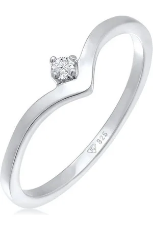 Elli DIAMONDS Diamantring Lab Grow Diamant (0.035) V-Form Stapelring 925 Silber - Verkäufer: JULIE & GRACE GmbH