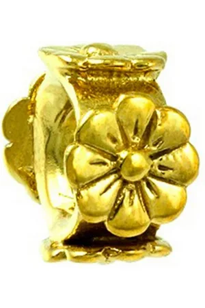 Carlo Biagi Bead Blumenband Bead Silber European Beads, Bead 925er Sterling Silber, 750/- Vergoldung, gold, Blumenband - Verkäufer: Fit4Style Silberschmuck - IMPPAC