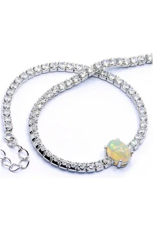 Goldene Hufeisen Tennisarmband echtes Welo Edelopal Armband 925 Sterling-Silber Opal Edelsteine, Damen Armschmuck mit Edelsteine - Verkäufer: