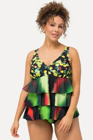 Ulla Popken Tankini Tankini Zitronen Softcups Zipfelsaum recycelt - Verkäufer: Popken Fashion Group