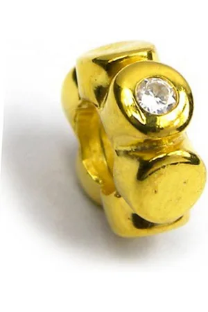 Carlo Biagi Bead Rondell Bead Silber European Beads, Bead 925er Sterling Silber, 750/- Vergoldung, Zirkonia, gold, Rondell - Verkäufer: Fit4Style Silberschmuck - IMPPAC