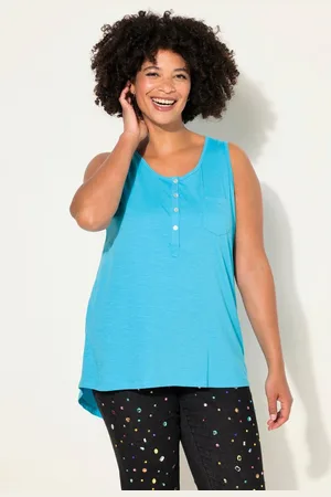 Angel of Style Longtop Top Rundhals Knopfleiste Saum hinten länger - Verkäufer: Popken Fashion Group