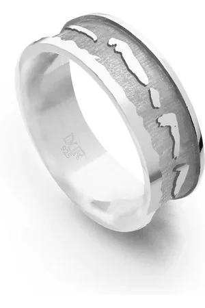 DUR Fingerring Schmuck: Ring "Nordsee" 7 mm innen matt, hell rhodiniert, R6038 - Verkäufer: Strandsandschmuck