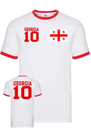 Blondie & Brownie T-Shirt Herren Georgien Georgia Sport Trikot Fußball Meister EM Euro Mit Kontrastnaht - Verkäufer: Hubihu