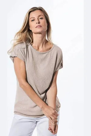 GOLDNER T-Shirt Kurzgröße: Shirt in Leinenoptik - Verkäufer: