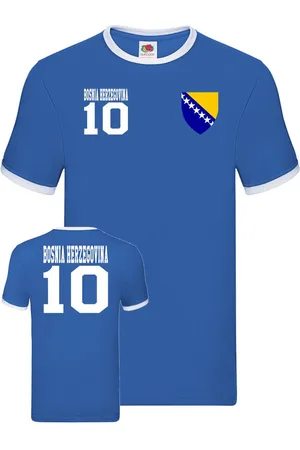 Blondie & Brownie T-Shirt Herren Bosnia Herzegovina Bosnien Sport Trikot Fußball Meister EM Euro Kontrastnaht - Verkäufer: Hubihu
