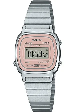 Casio Chronograph LA670WEA-4A2EF, Quarzuhr, Armbanduhr, Damenuhr, Digitaluhr, Datum, Edelstahlarmband