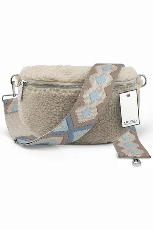 ARTVALL Umhängetasche Teddy Handtasche Brusttasche Schultertasche Beige, Bauchtasche Teddytasche mit breitem Band Plüsch Tasche flauschig Klein - Verkäufer: EAZY CASE GmbH