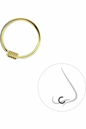 ALEXANDER YORK Nasenpiercing NASENRING 10 mm in Gold, 925 Sterling Silber - Verkäufer:
