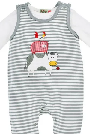 BONDI Trachtenkleid Baby Strampler 2tlg. - BAUERNHOFTIERE - salbei/offweiß - Verkäufer: Alpenwahnsinn Tracht & Lifestyle