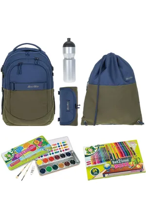 Bestway Schulrucksack Jungen Schulrucksackset Rucksack Evolution Air 40177 (Set, Sportbeutel, Mäppchen, Mäppchenfüllung, Farbkasten, Flasche), Schultasche Daypack Schule ab 3. Klasse Mega Set rtm kfv - Verkäufer: Sporttaschenshop