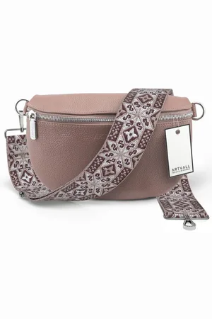 ARTVALL Umhängetasche Echtleder Handtasche Brusttasche Crossbody Rosé, Bauchtasche Leder verstellbar mit Schultergurt Design breit hochwertig - Verkäufer: EAZY CASE GmbH
