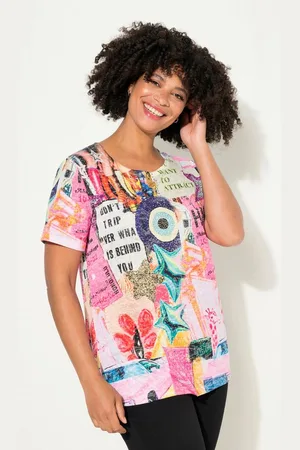Angel of Style T-Shirt T-Shirt buntes Muster Rundhals Halbarm - Verkäufer: Popken Fashion Group