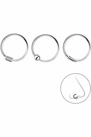 ALEXANDER YORK Nasenpiercing NASENRING 3er Set, 925 Sterling Silber - Verkäufer: