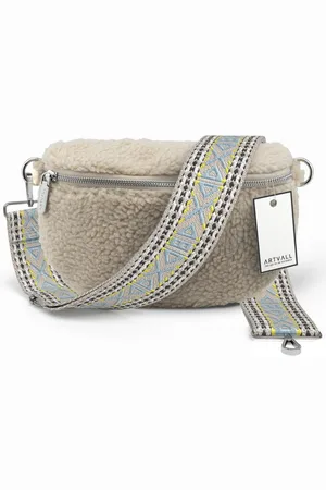 ARTVALL Umhängetasche Teddy Handtasche Brusttasche Schultertasche Beige, Bauchtasche Teddy Plüschtasche Teddyfell mit Schultergurt Design Klein - Verkäufer: EAZY CASE GmbH