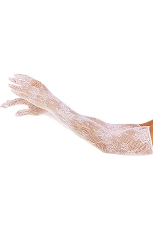 Leg Avenue Abendhandschuhe Lange Handschuhe aus geblümtem Netzstoff - (1-St) transparent - Verkäufer: Sandritas