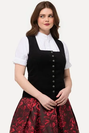 Ulla Popken Trachtenbluse Trachten-Mieder Cord Smok Slim ärmellos - Verkäufer: Popken Fashion Group
