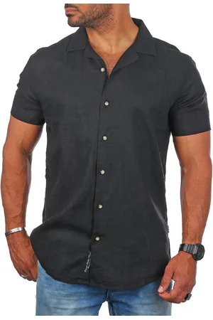 Carisma Kurzarmhemd Herren Leinen Baumwoll Mix Casual Hemd 9212 Regular Kurzarm Kentkragen Uni - Verkäufer: fresh-style