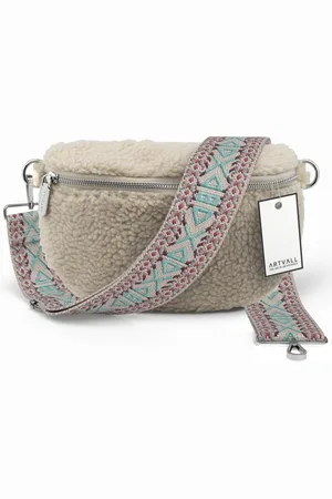 ARTVALL Umhängetasche Teddy Handtasche Brusttasche Schultertasche Beige, Bauchtasche Teddy Plüschtasche Teddyfell mit Schultergurt Design Klein - Verkäufer: EAZY CASE GmbH