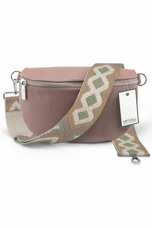 ARTVALL Umhängetasche Echtleder Handtasche Brusttasche Crossbody Rosé, Leder Bauchtasche klein breiter Schulterriemen abnehmbarer Taschengurt - Verkäufer: EAZY CASE GmbH