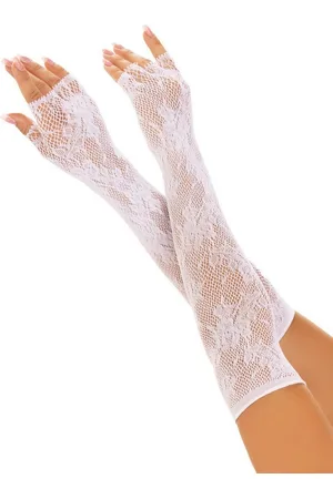 Leg Avenue Abendhandschuhe Fingerlose Handschuhe aus floralem Netz - (1-St) transparent - Verkäufer: Sandritas